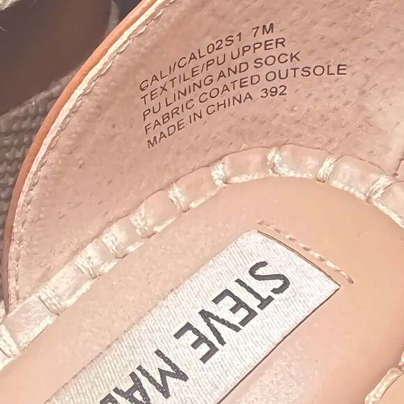 Steve Madden Cali Cream Braided Crochet Espadrille Wedge Sandals - Picture 7 of 9